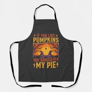Lustiger Halloween-Kürbiskuchen-Hexen-Design_1 Schürze
