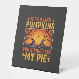 Lustiger Halloween-Kürbiskuchen-Hexen-Design_1 Sockelschild
