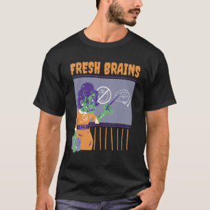 Lustiger Halloween-Lehrer - Frische Gehirne Zombie T-Shirt