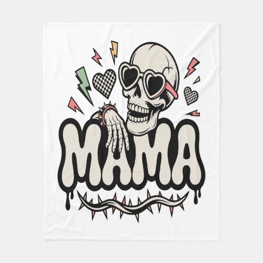 Lustiger Halloween Mama Cooler Schädel Fleecedecke (Vorderseite)