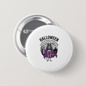 Lustiger Halloween-Mantel-Skeleton-Zitat Vintage-D Button (Vorne & Hinten)