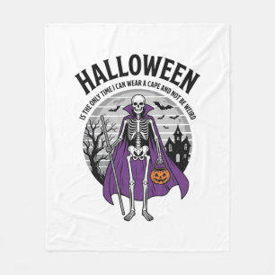 Lustiger Halloween-Mantel-Skeleton-Zitat Vintage-D Fleecedecke
