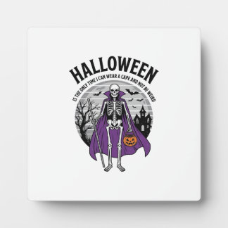 Lustiger Halloween-Mantel-Skeleton-Zitat Vintage-D Fotoplatte
