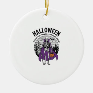 Lustiger Halloween-Mantel-Skeleton-Zitat Vintage-D Keramik Ornament