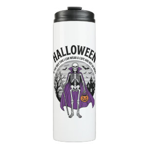 Lustiger Halloween-Mantel-Skeleton-Zitat Vintage-D Thermosbecher