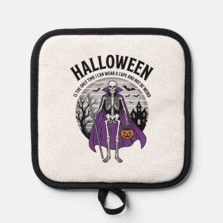 Lustiger Halloween-Mantel-Skeleton-Zitat Vintage-D Topflappen