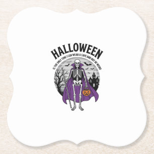 Lustiger Halloween-Mantel-Skeleton-Zitat Vintage-D Untersetzer
