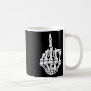 Lustiger Halloween Mittelfinger Skelett Hand Schäd Kaffeetasse