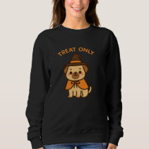 Lustiger Halloween-Mops-Hexen-Pullover für Frauen