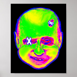 Lustiger Halloween Putin Clown 1980er Retro Art Uk Poster