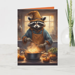 Lustiger Halloween-Rezept-Waschbär Halloween Karte