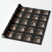 Lustiger Halloween-Schwarzer-Kater-und-Geist-Kaffe Geschenkpapier (Ungerollt)