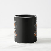 Lustiger Halloween-Schwarzer-Kater-und-Geist-Kaffe Tasse (Zentrum)