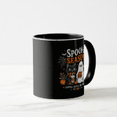 Lustiger Halloween-Schwarzer-Kater-und-Geist-Kaffe Tasse (VorderseiteRechts)