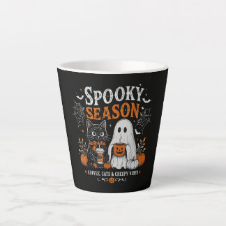 Lustiger Halloween-Schwarzer-Katze-und-Geist-Kaffe Milchtasse
