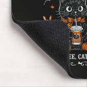 Lustiger Halloween-Schwarzer-Katze-und-Geist-Kaffe Mousepad (Ecke)