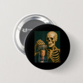 Lustiger Halloween-Skelett Button (Vorne & Hinten)