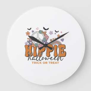 Lustiger Halloween-Spruch Hippie Halloween Große Wanduhr