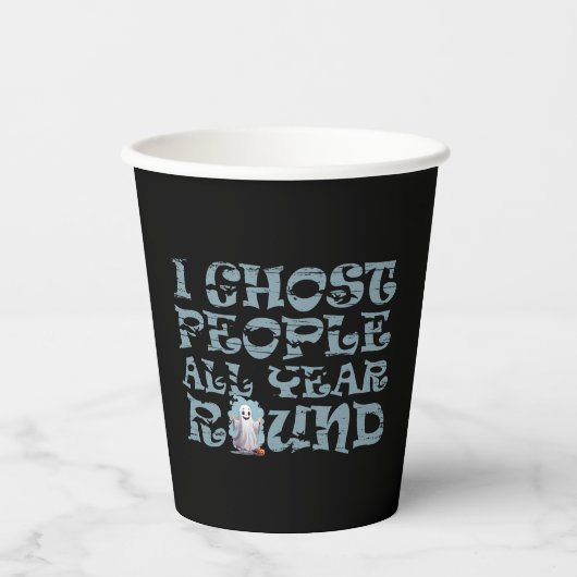 Lustiger Halloween-Spruch Pappbecher (Vorderseite)