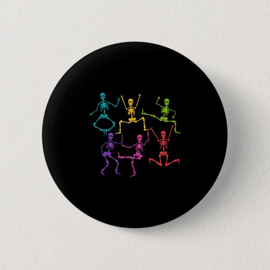 lustiger Halloween, tanzendes Skelett Button (Vorderseite)