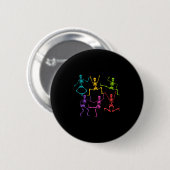 lustiger Halloween, tanzendes Skelett Button (Vorne & Hinten)