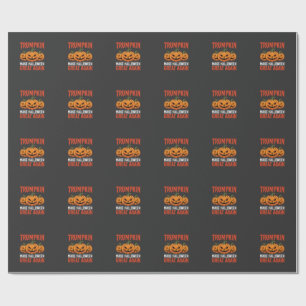 Lustiger Halloween Trumpkin-Kürbis-Parodie Geschenkpapier