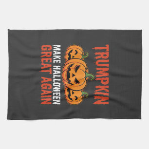 Lustiger Halloween Trumpkin-Kürbis-Parodie Geschirrtuch