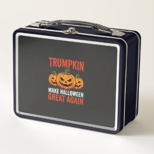 Lustiger Halloween Trumpkin-Kürbis-Parodie Metall Brotdose