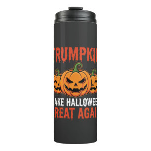 Lustiger Halloween Trumpkin-Kürbis-Parodie Thermosbecher