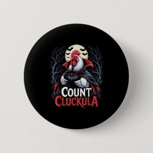 Lustiger Halloween-Vampir-Hahn Count Cluckula weit Button