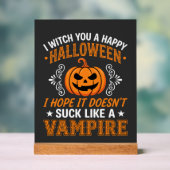 Lustiger Halloween Vampir Kürbis Acrylschild (Neutral)