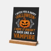 Lustiger Halloween Vampir Kürbis Acrylschild (Winkel)