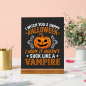 Lustiger Halloween Vampir Kürbis Acrylschild (Hochzeit)