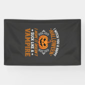 Lustiger Halloween Vampir Kürbis Banner (Horizontal)