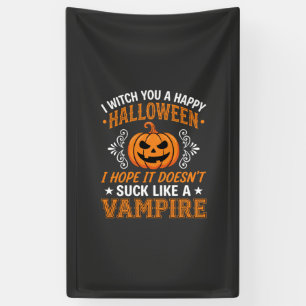 Lustiger Halloween Vampir Kürbis Banner