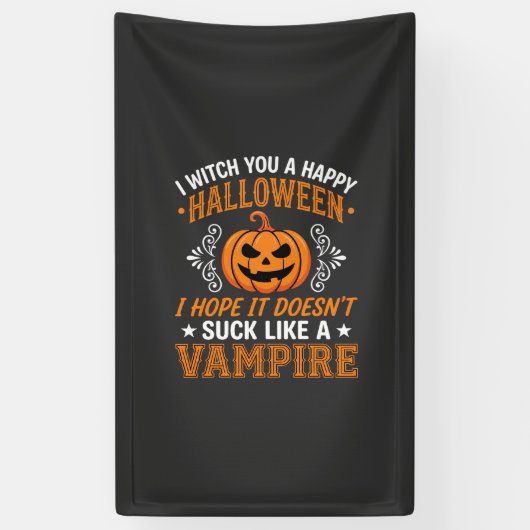 Lustiger Halloween Vampir Kürbis Banner (Vertikal)