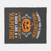 Lustiger Halloween Vampir Kürbis Fleecedecke (Vorderseite (Horizontal))
