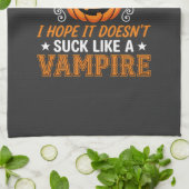 Lustiger Halloween Vampir Kürbis Geschirrtuch (Gefaltet)