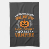 Lustiger Halloween Vampir Kürbis Geschirrtuch (Vertikal)