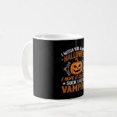 Lustiger Halloween Vampir Kürbis Kaffeetasse (Vorderseite Links)