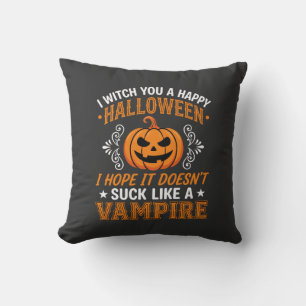 Lustiger Halloween Vampir Kürbis Kissen