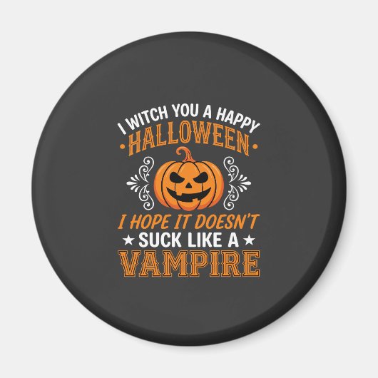 Lustiger Halloween Vampir Kürbis Magnet (Vorne)