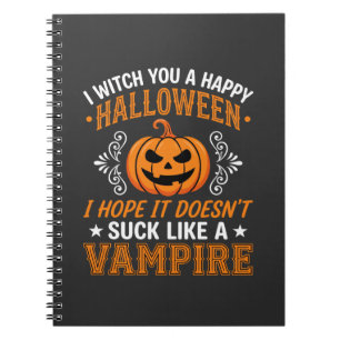 Lustiger Halloween Vampir Kürbis Notizblock