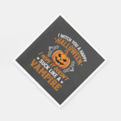 Lustiger Halloween Vampir Kürbis Serviette (Ecke)