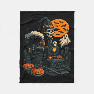 Lustiger Halloween-Zug Kürbis Zug Liebhaber Eisenb Fleecedecke