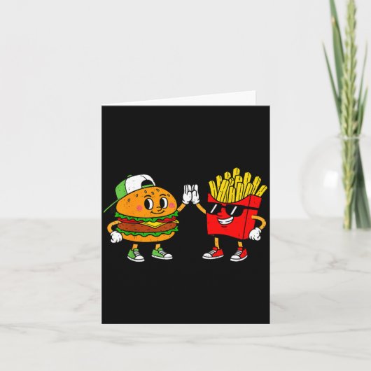 Lustiger Hamburger Pommes Frites Combo Snacks Fast Karte (Vorderseite)