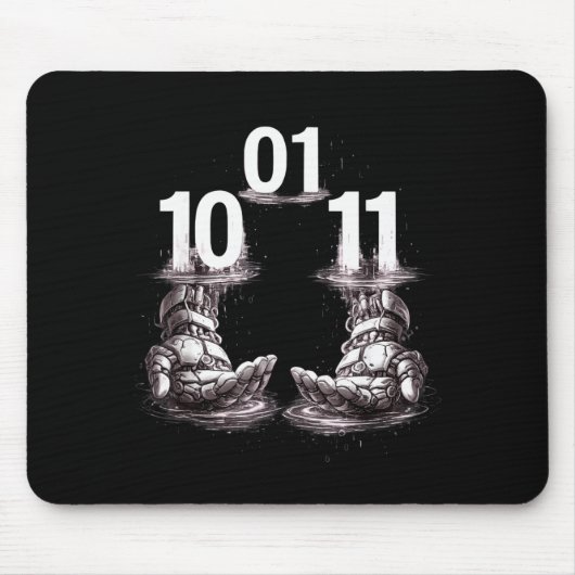 Lustiger Hände Roboter 01 10 11 Robo Mousepad (Vorne)