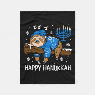 Lustiger Hanukkah Faultier Schlaf Chanukah Jüdisch Fleecedecke