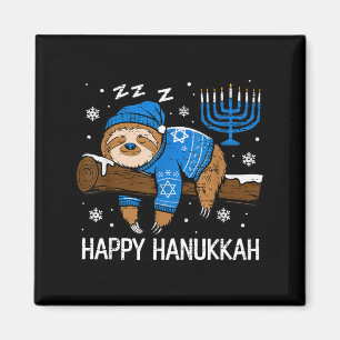 Lustiger Hanukkah Faultier Schlaf Chanukah Jüdisch Magnet
