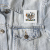 Lustiger Hanukkah Meowzel Katzen Menorah Button (Beispiel)